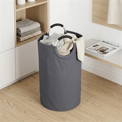 Kanvas vasketøjspose med håndtag - Mørkegrå